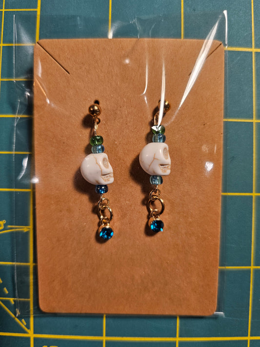 Blue/Green Skeleton Earrings